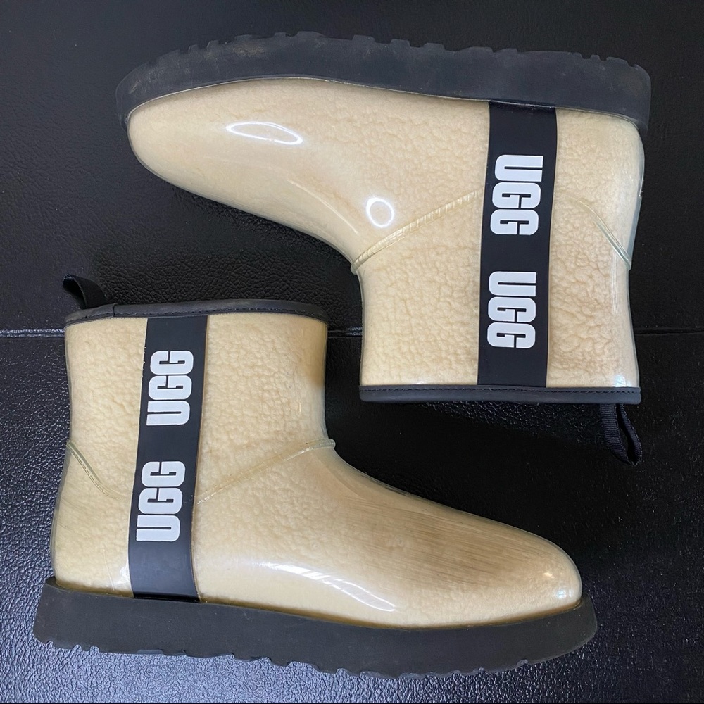 UGG cream / black Classic Clear Mini waterproof boots 10 - Picture 11 of 16